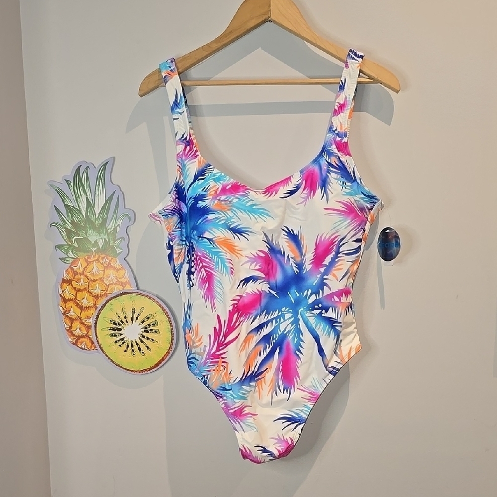 Decree - Colourful Tropical Palm Tree Print Swimsuit